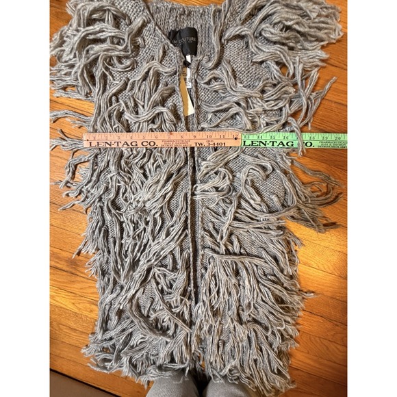 MM Couture by Miss Me Gray Fringe Longline Sweater Vest NWT Size Large - Picture 8 of 10